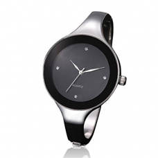 Clearance! Women Watches, SINMA Simple Silver Stainless-steel Strap Bracelet Analog Quartz Wrist Watch (Black)